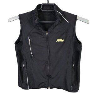 Womens University Of Tulsa Black Sleeveless Athletic Vest Zipper Pockets Size M